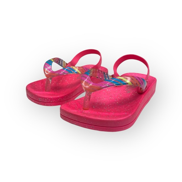 Capelli NY ㋛ Slingback Flip Flop Rainbow Glitter Sandals ㋛ Fuchsia ㋛ Size 4 / 5 - Picture 7 of 16